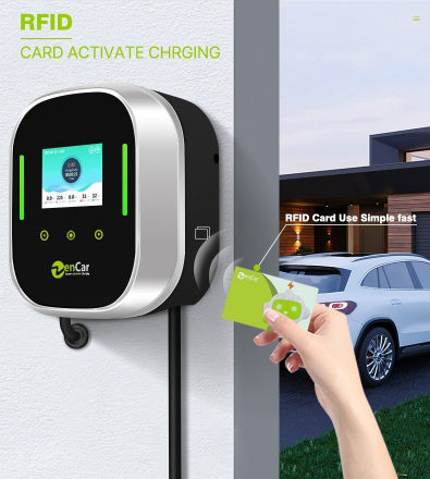 ZENCAR wallbox 6-32A / 22 kW 3 fázisú okos fali töltő 7 méteres Type 2 kábellel (Wifi, applikáció, RFID)